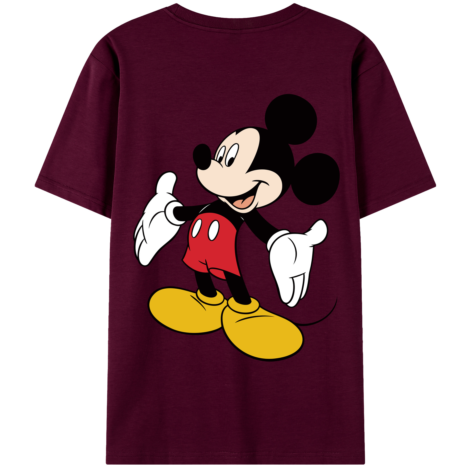 ミッキーマウス Mickey Mouse レディース半袖Tシャツ(バックプリント)